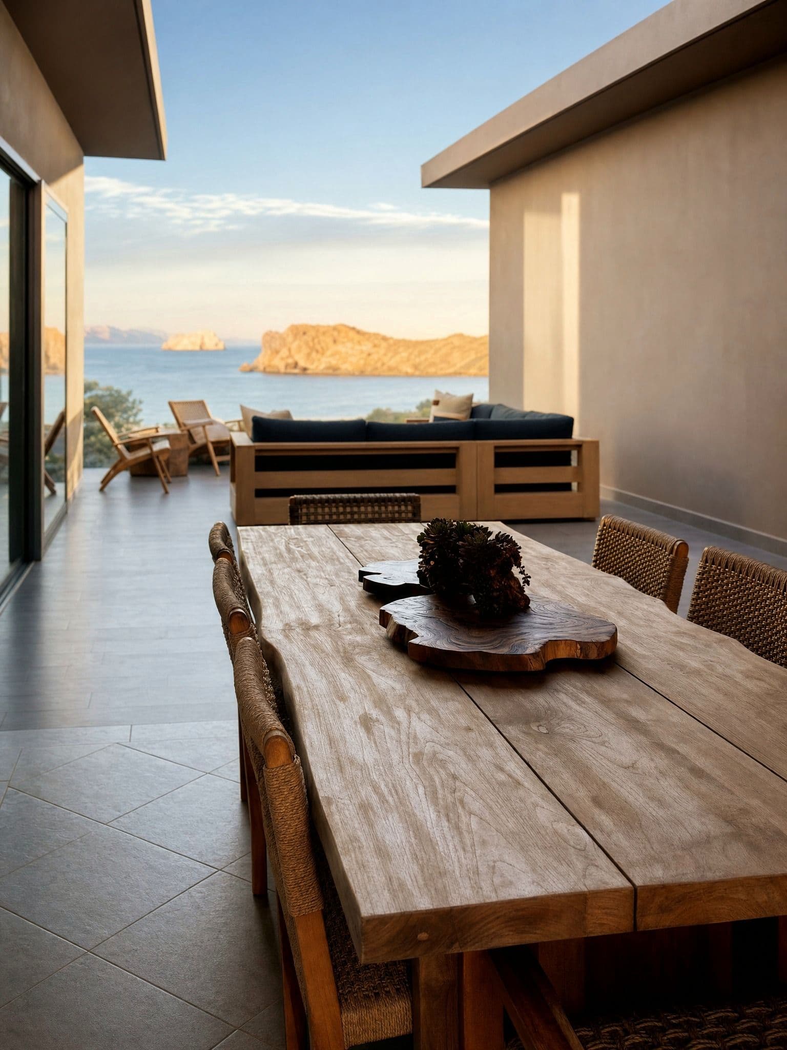Interior by Palm and Mountain — Loreto Mexico